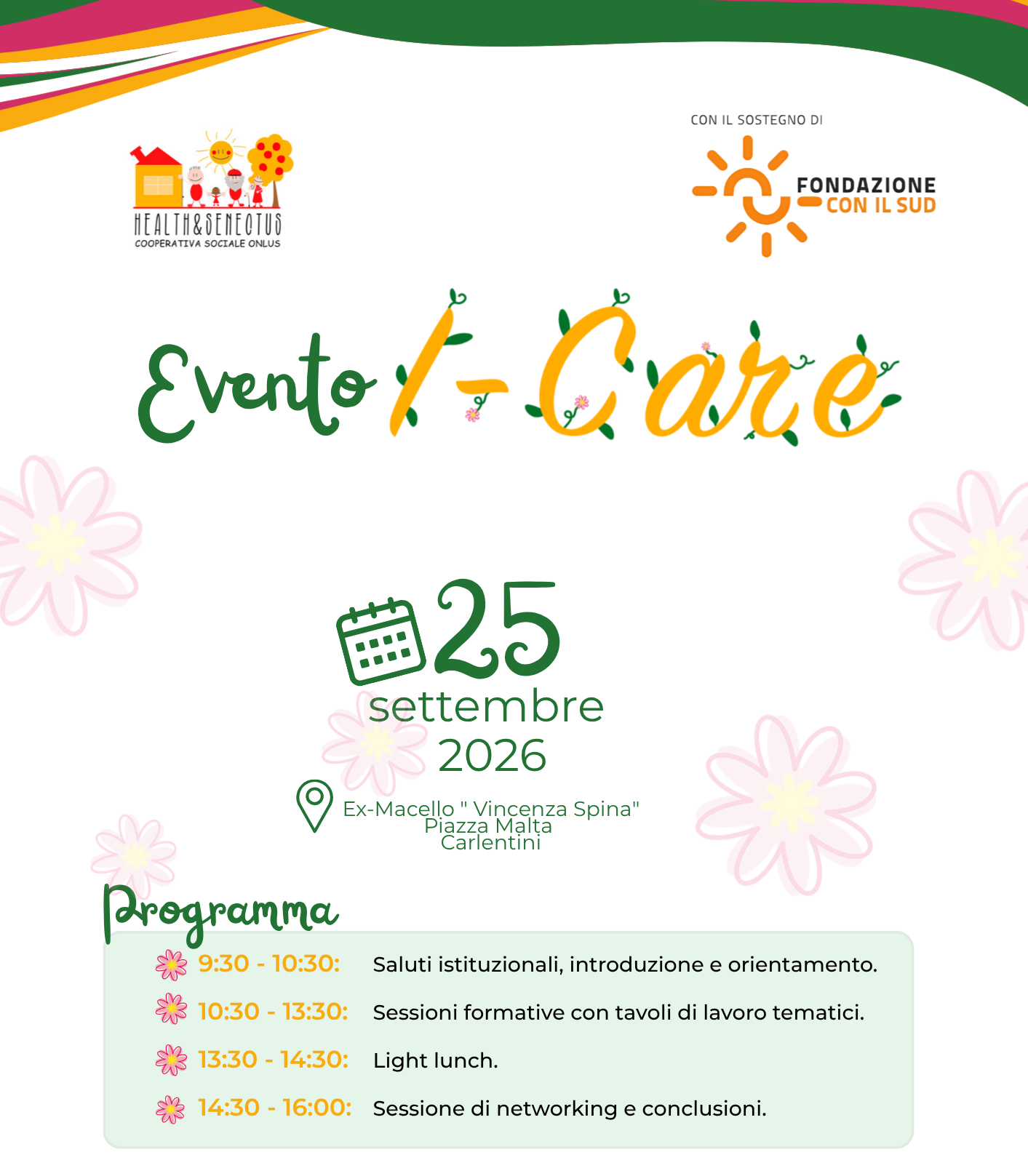 Carlentini, il 25 settembre l’evento I Care, dedicato ai caregiver familiari
